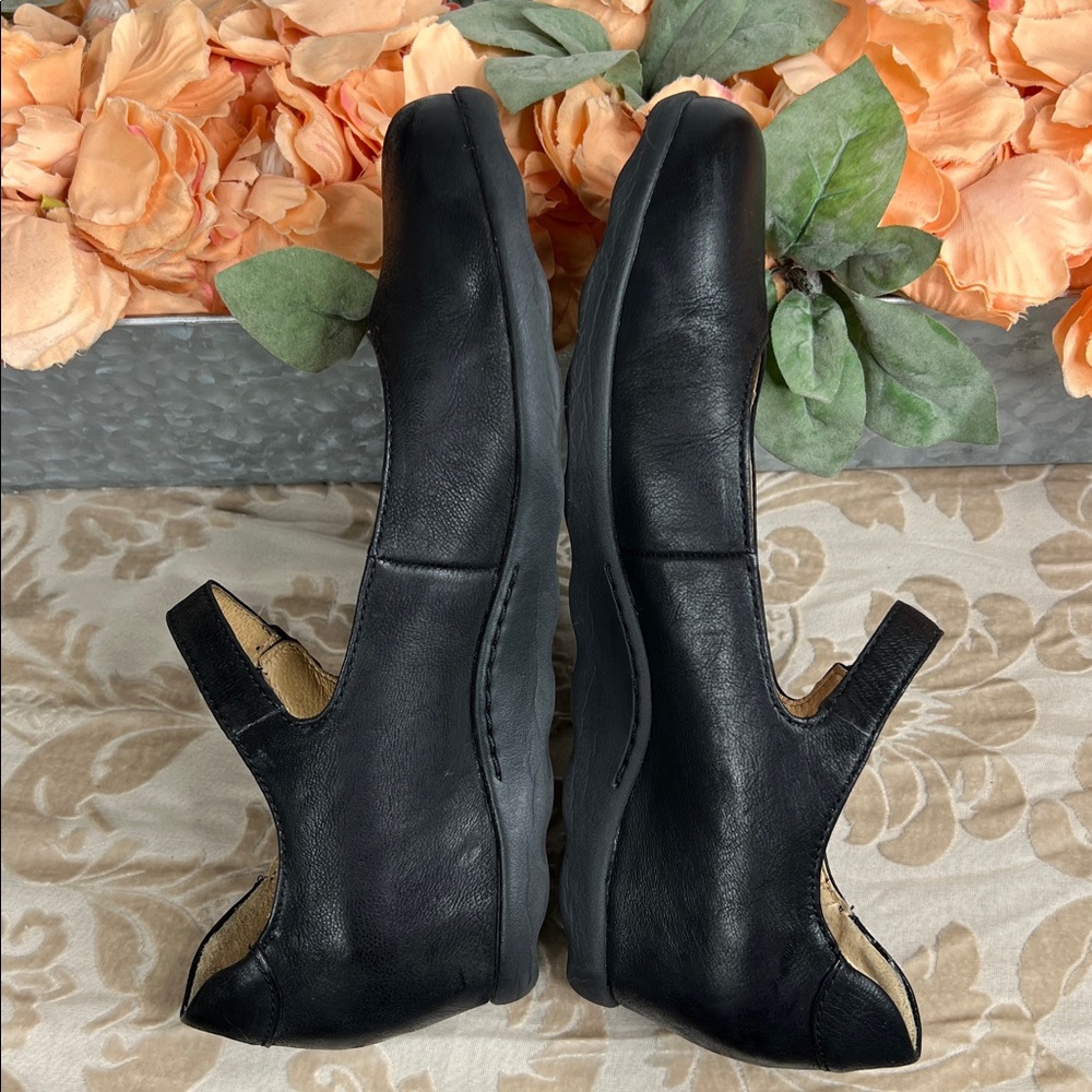 Dansko Black Leather Mary Jane Flats with Buckle - Picture 4 of 8